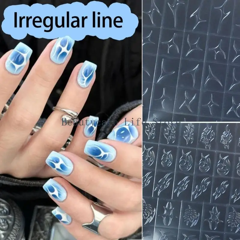652C Versatiled Nail Wraps Stickers Featuring Nail Stencils Decals Safe Healthy Simple Stick