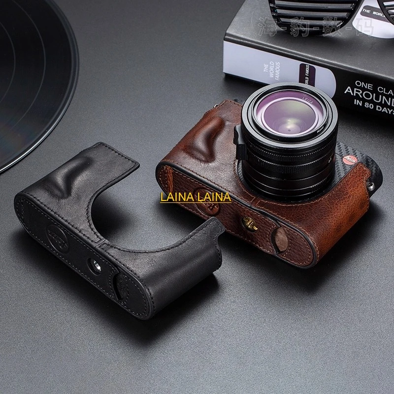 

Чехол-футляр ручной работы из натуральной воловьей кожи для фотоаппаратов Leica Q, QP, C-LUX, CL, Q2, Q3, Q34, M10. Защитный чехол-база.