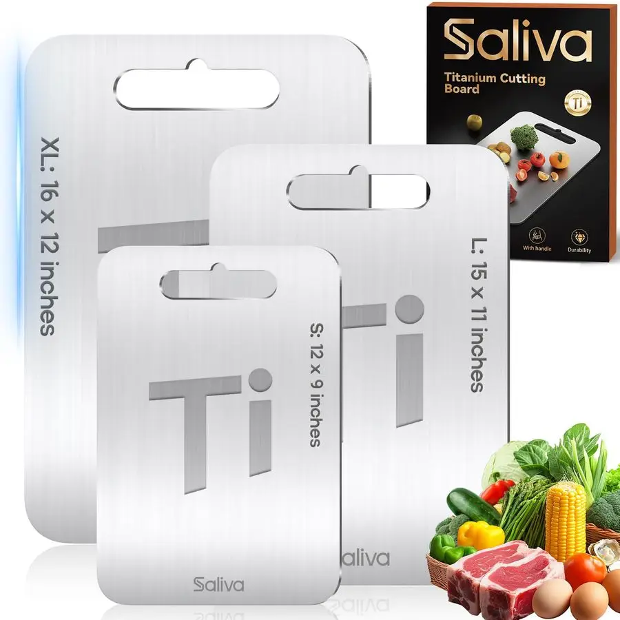 

Титановые разделочные доски для кухни, 3 упаковки титановых разделочных досок, нетоксичные двухсторонние пищевые доски, можно мыть в посудомоечной машине, легко