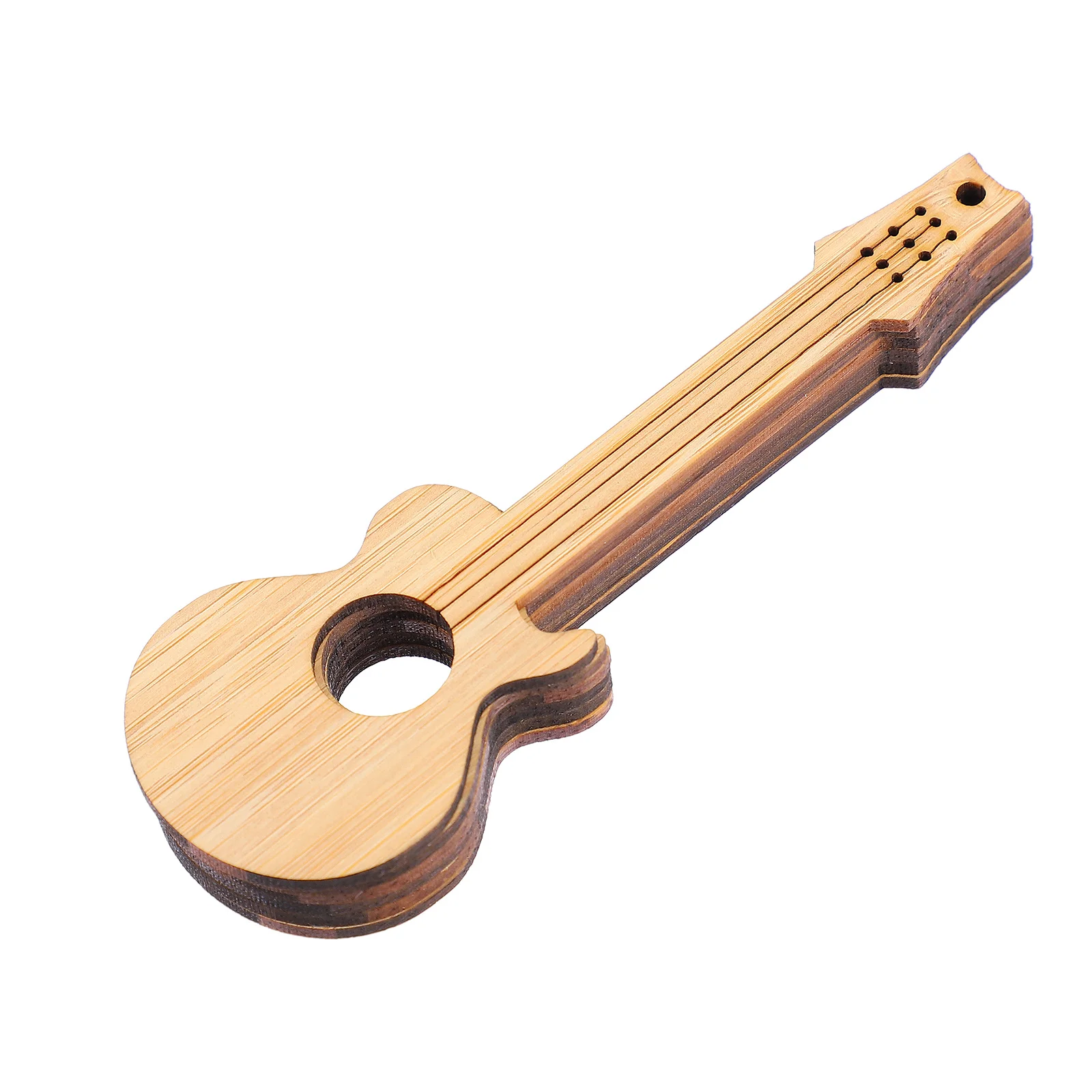 6 pezzi segnalibri vuoti fai da te forma di chitarra in bambù etichette appese creative ciondolo segnapagina libro cancelleria per studenti