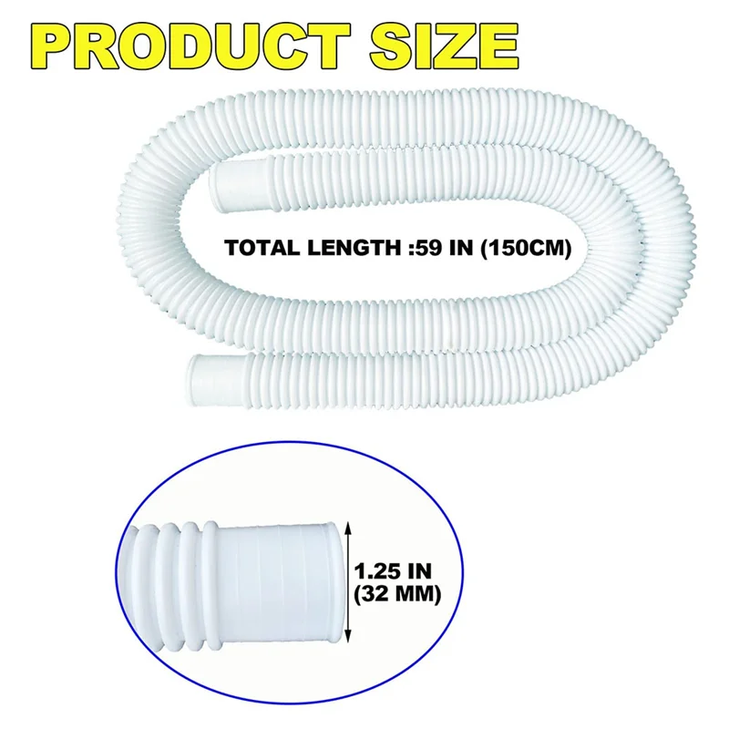 12st Zwembadslangen Voor Bovengrondse Zwembaden, 1.25Inch Diameter 59Inch Lange Pompslang Compatibel Voor Pompmodel 607, 637