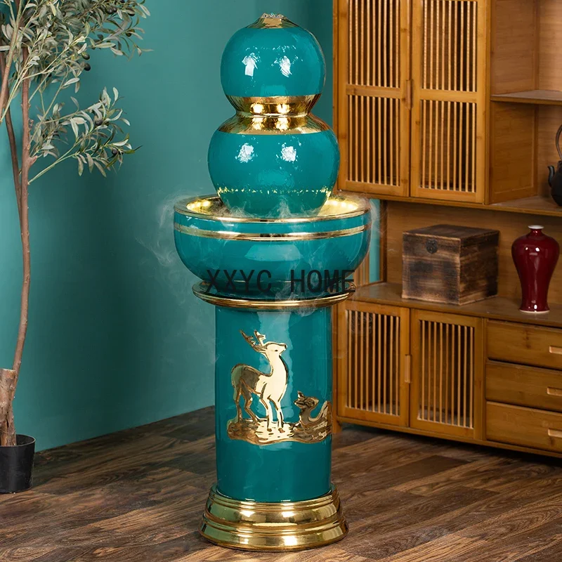 غرفة المعيشة الطابق السيراميك المياه المتدفقة الحلي المنزل زخرفة تلفزيون خزانة أريكة الجانب ضوء الفاخرة