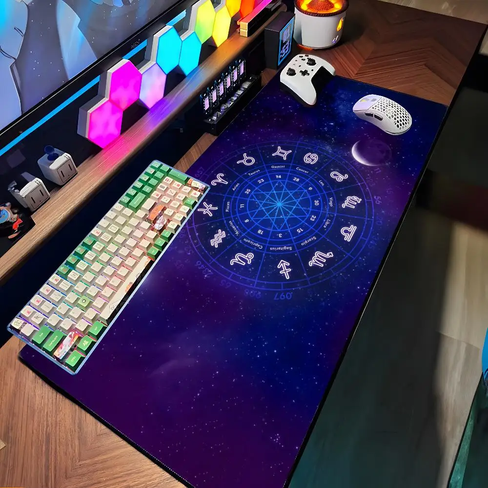 

Коврик для мыши с знаками зодиака, большой резиновый коврик для мыши, игровой коврик для мыши, коврик для ноутбука, стола, XXL, нескользящий коврик для компьютерной клавиатуры и мыши