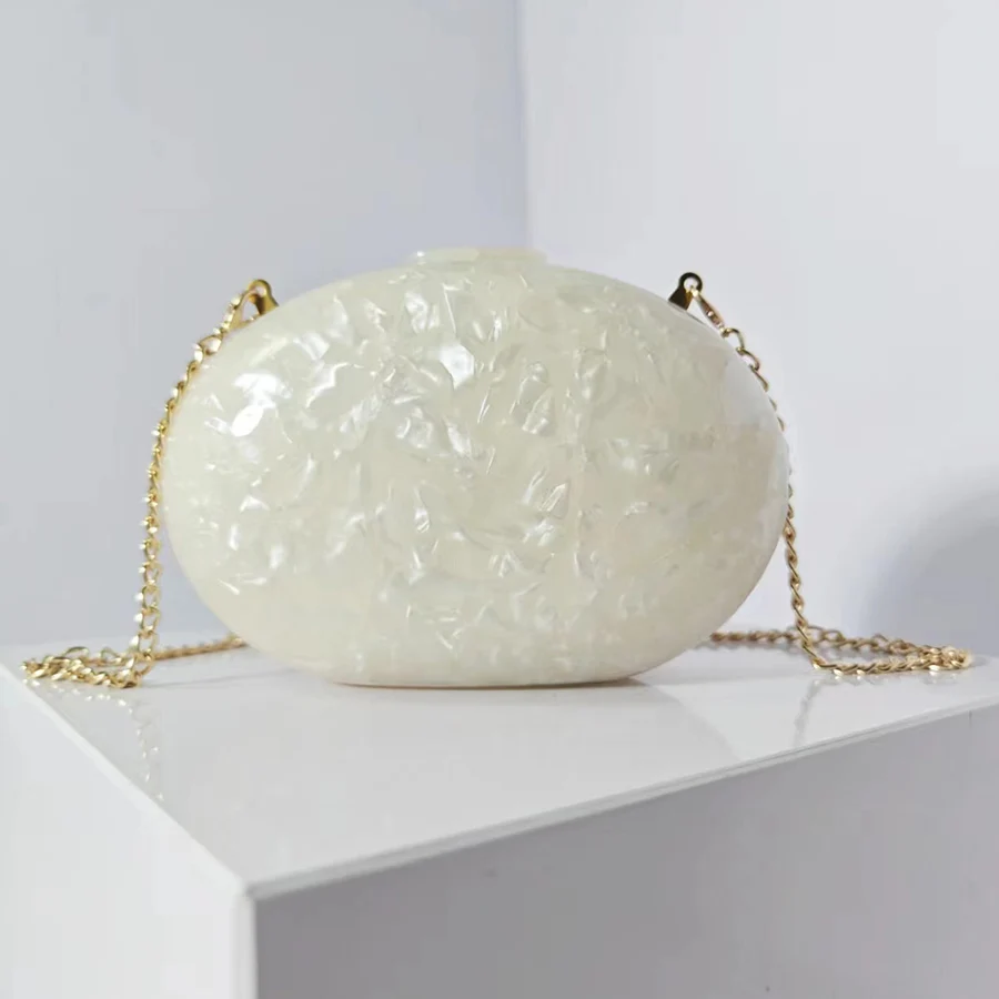 

Oval Lake Blue Banquet Bags Luxury Purses Bridal Wedding Party Clutch Women Evening Classical Bag Lady Gift Pro Acrylic Box Bag