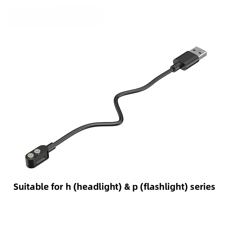 Magnetic charging cable for headlights, flashlight USB A charging cable