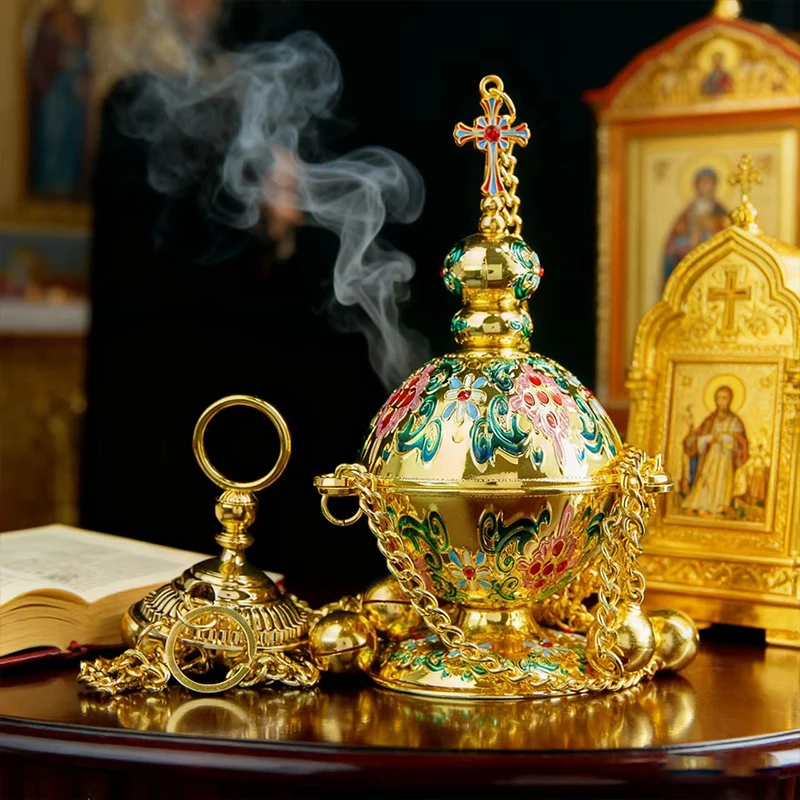 New 2026 Orthodox Incense Burner and Wall Hook Set Religion Gift & Decor Church Incense Burner Supplier Home Censer Decoration