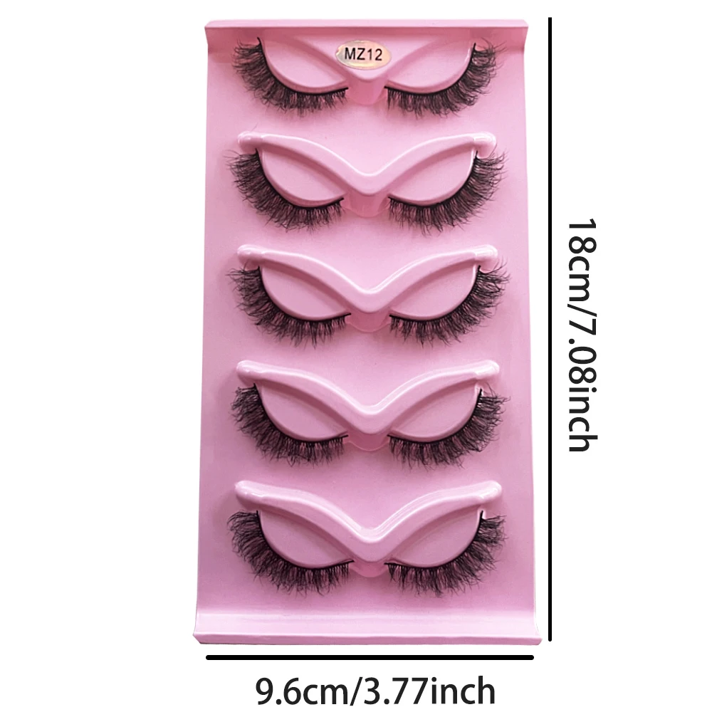 5 pairs Mink Eyelashes  3D Natural False Lashes Thick Soft Curly Lashes Wispy Natural Eyelash Extension Makeup