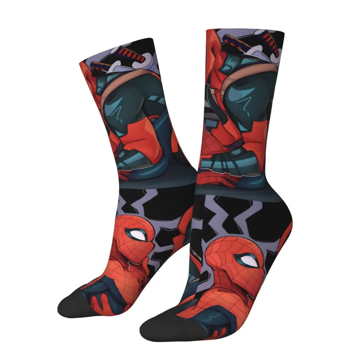 Happy Funny Popular Movies Men's Socks Retro Harajuku Deadpool & Wolverine Hip Hop Novelty Pattern Crew Crazy Sock Gift Printed