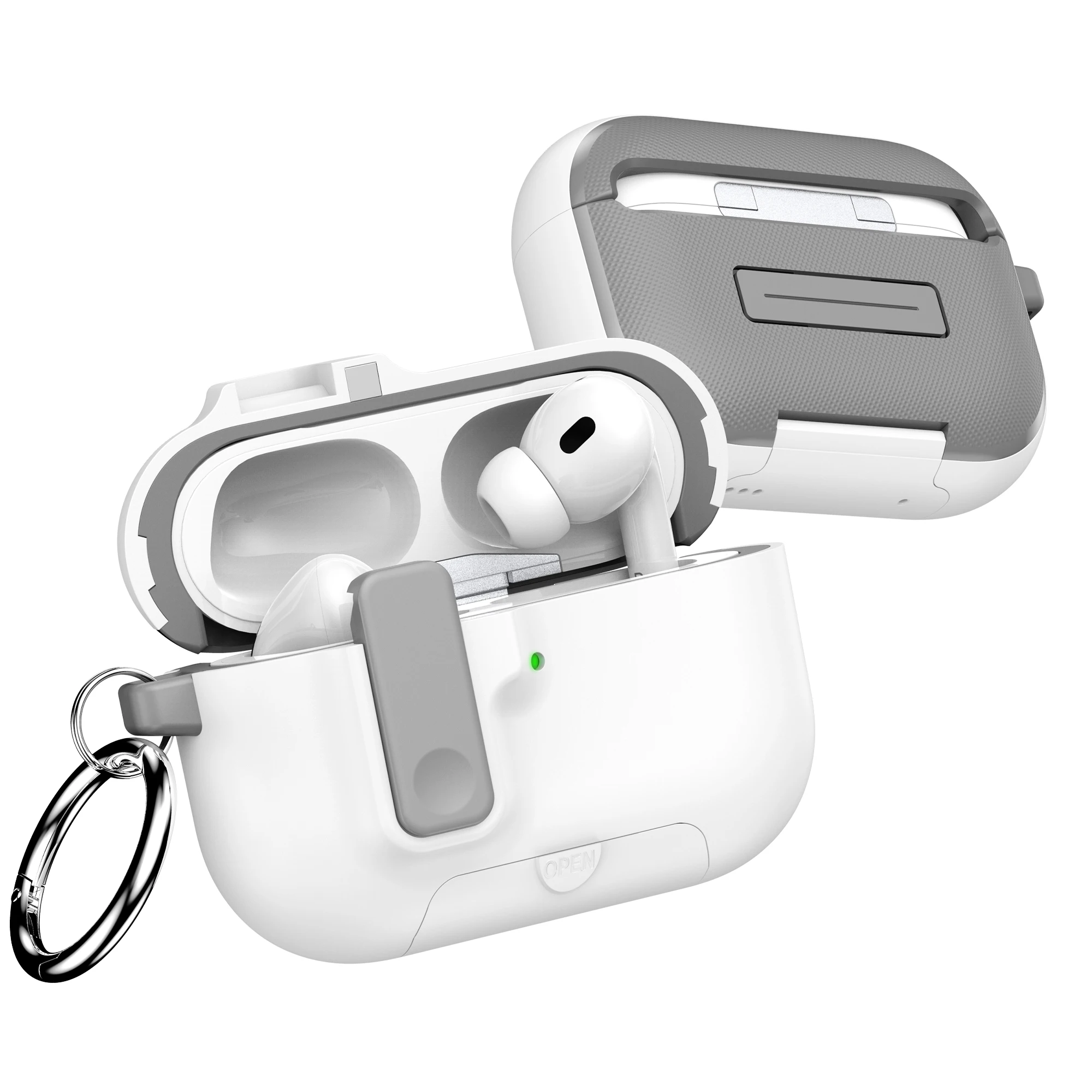 for Airpods Pro 3 Case (2025) with Safety Lock & Phone Stand TPU PC Case for Men Apple AirPods Pro 3rd Generation Case Cover Men