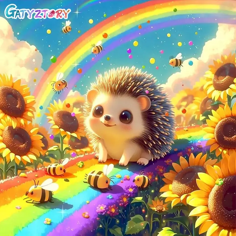 

GATYZTORY 5d Diamond Painting Kits For Adults Original Gifts Diy Crafts Hedgehog Full Round/Square Classic Diy Gift Diamond Pain