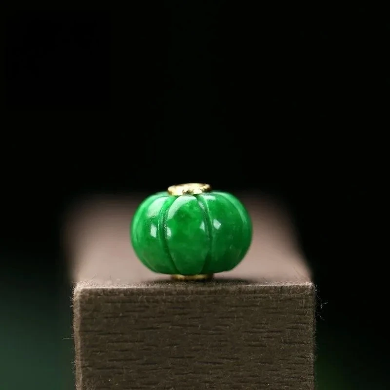 1pcs Natural A Green Jade Beads DIY Bracelet Bangle Charm Jadeite Jewellery Fashion Accessories Amulet Gifts Women Customized