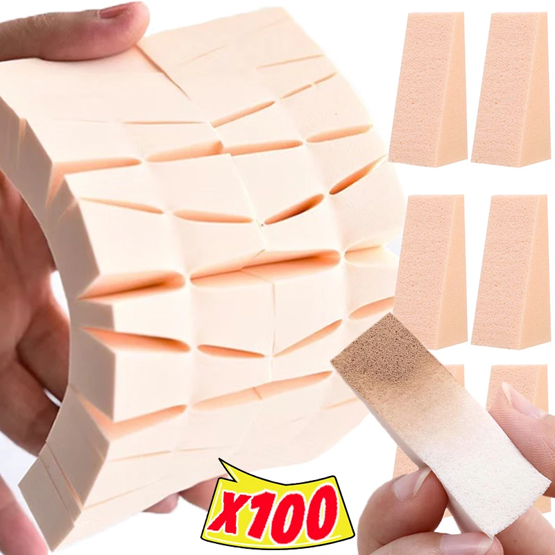 100 pçs/set triângulo macio maquiagem esponja rosto fundação corretivo creme em pó mistura manchas seco molhado uso puff ferramenta cosmética