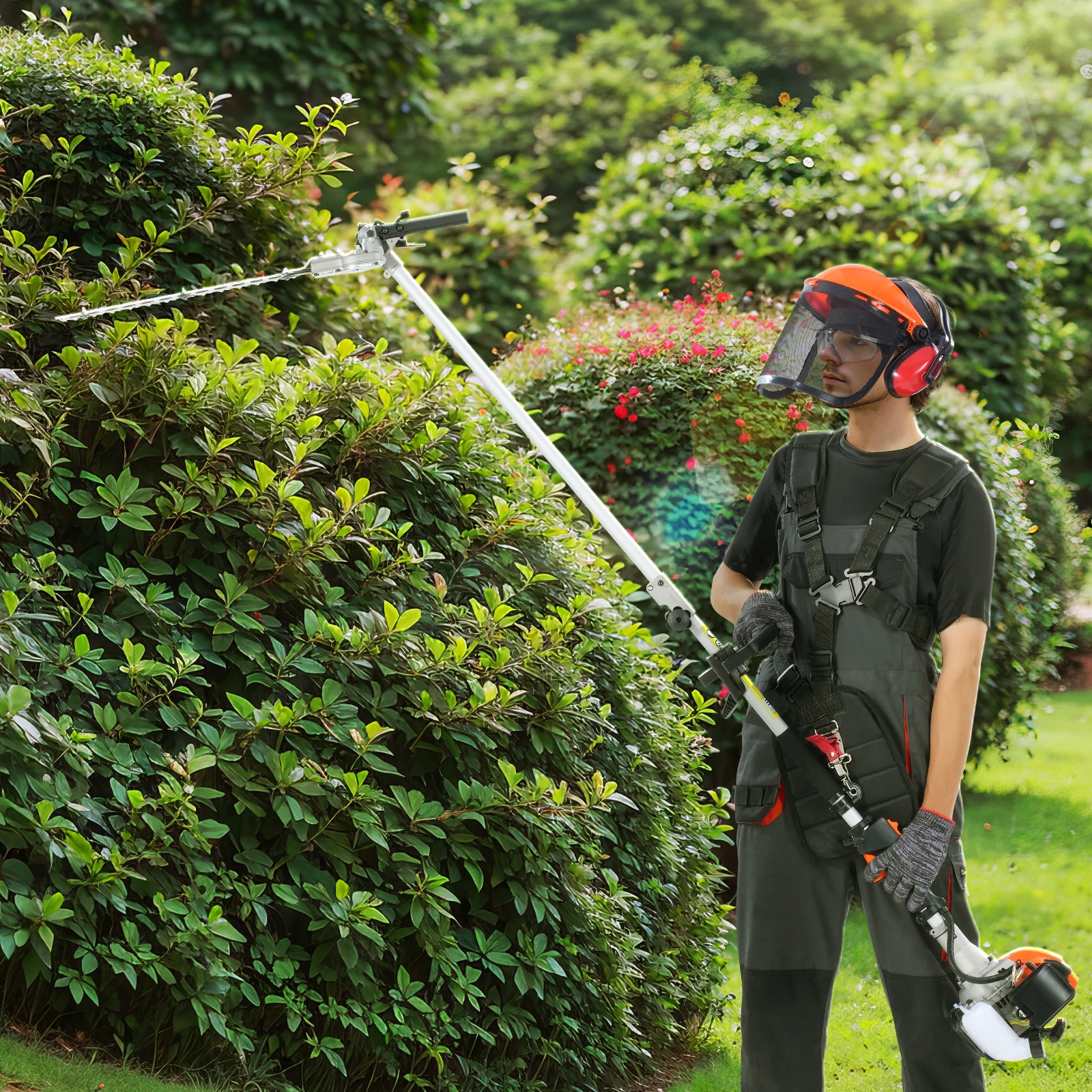 

VEVOR 52CC 6-in-1 Multi-Functional Trimming Tools Gas Hedge Trimmer w/Extension Pole Weed Eater/String Trimmer Chainsaw Pruner