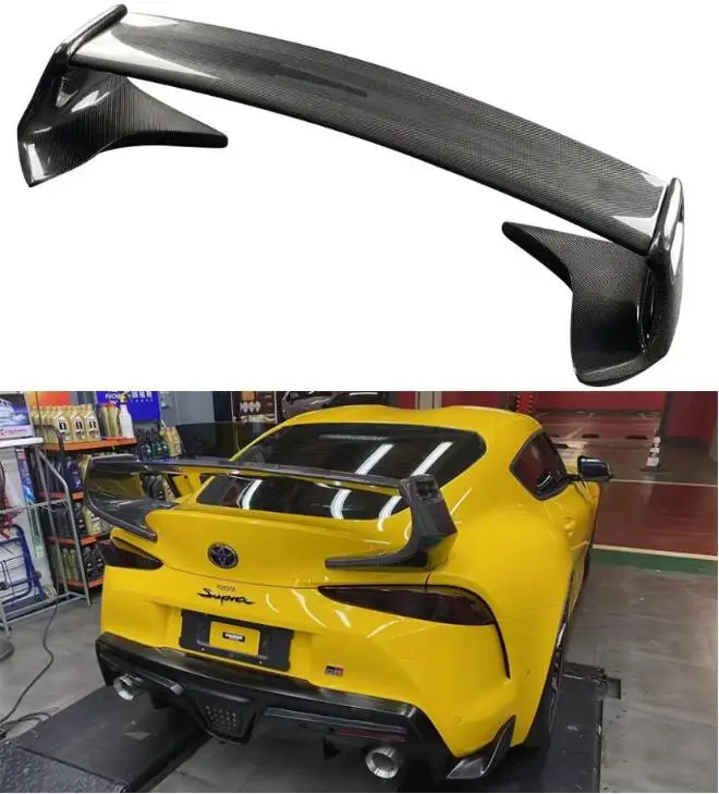 For Toyota Supra A90 A91 2019 2020 2021 2022 2023 Real Carbon Fiber / FRP Car Rear Wing Trunk Lip Spoiler