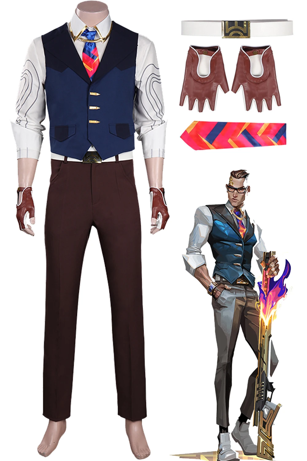 Tenues de cosplay de chambre pour hommes, jeu VALORANT, déguisement, collier en porcelaine, gants, adulte, mâle, Net, robe de paupières, vêtements de fête