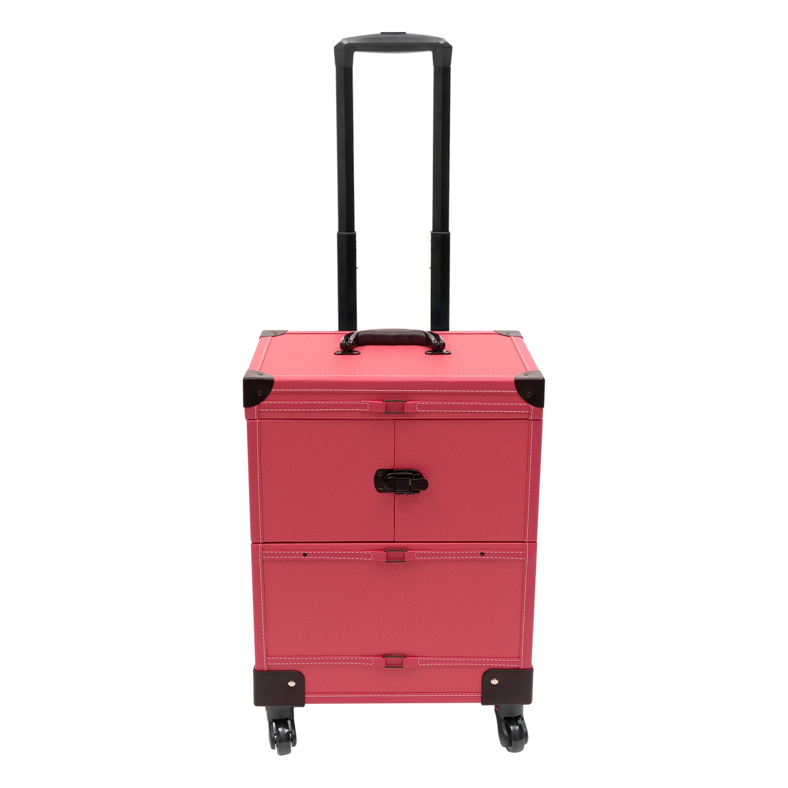 Durable and Spacious Rose Makeup Case with Wheels - Perfect for Travel and Work