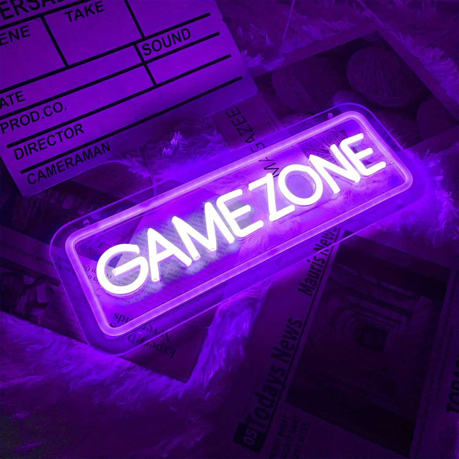 Game Zone Neon Sign Dimmable Neon Sign for Gamer Room Decor USB Powered Light Up Gaming Neon Sign for Room Decor Gifts For Gamer