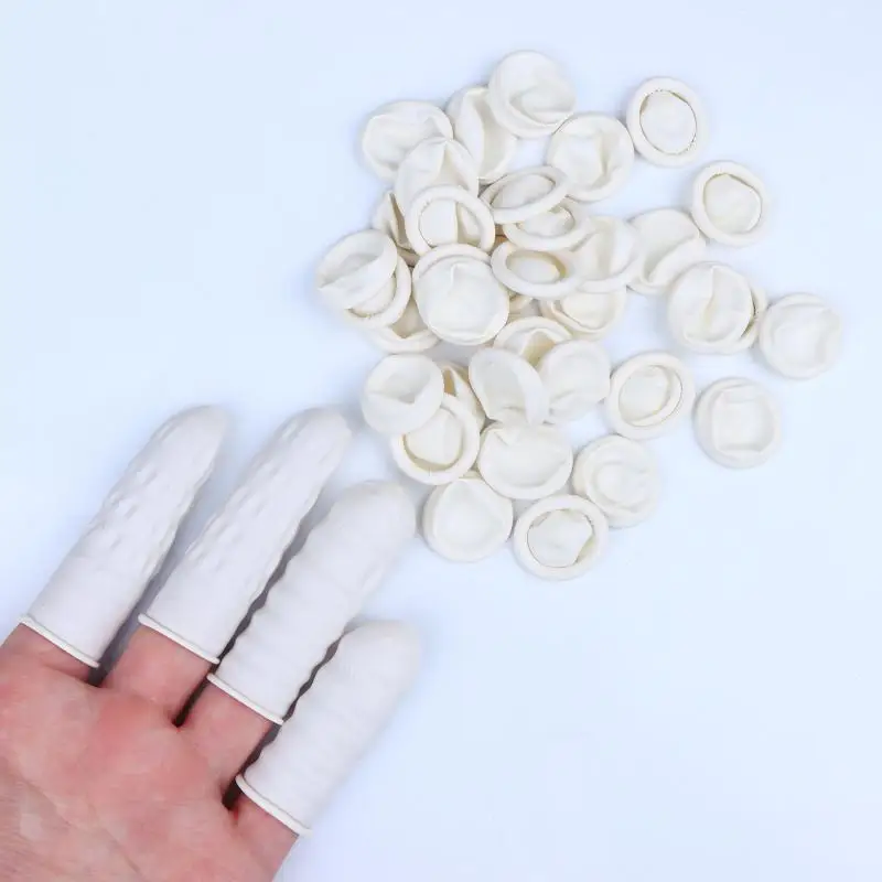 200/300/500 Stück Finger-Schutzhüllen, verschleißfest, hochelastisch, rutschfest, aus Latex, für den Einsatz in der Elektronik. – Detail 4