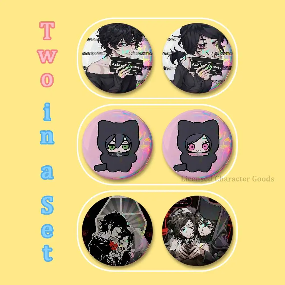 C-Coffin of Andy and Leyley Badges 25 32 44 58 75 mm Round Cosplay Pin Bag Decor Fans Collect Gifts Brooch Souvenir 2-piece set