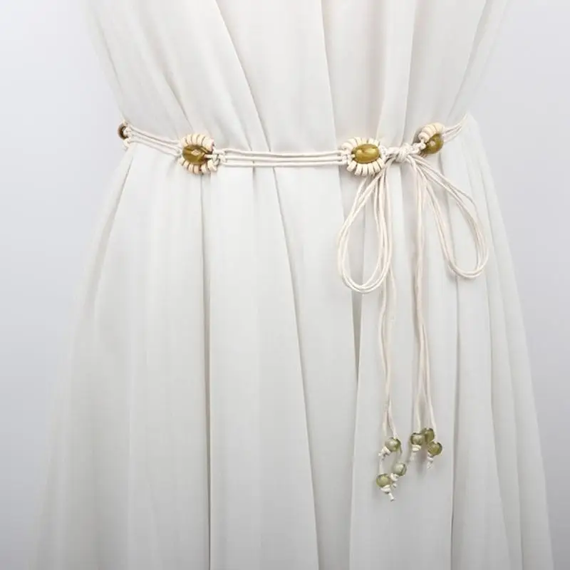 

652F Elegant Woven Waistband Unique Pants Dress Decorative Waist New Ladies Belts for Personality Styles