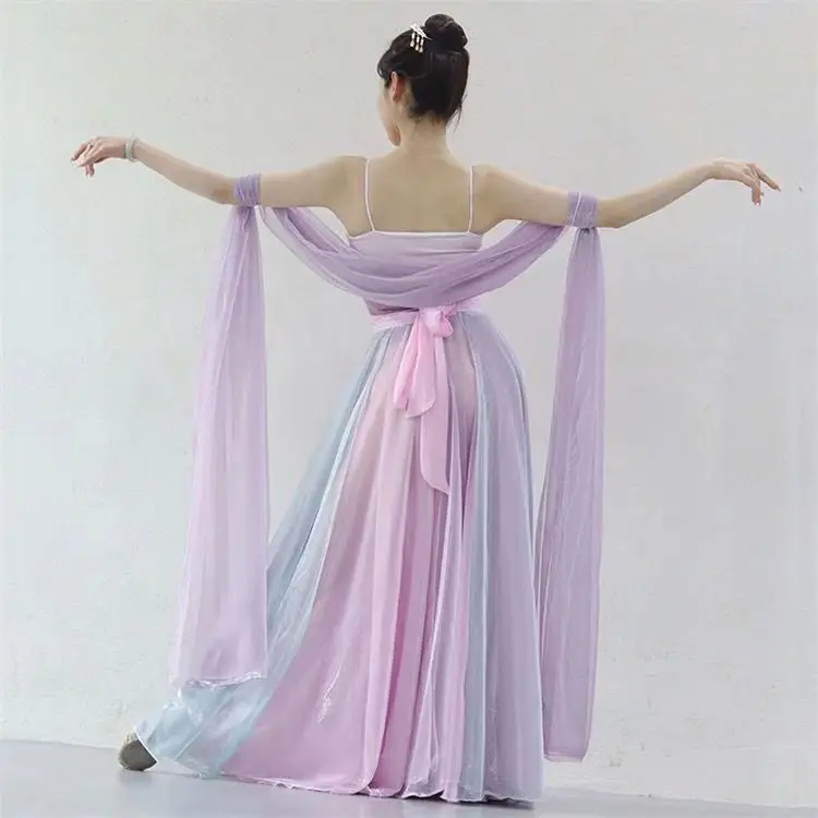 Classic Chiffon Chinese Ancient Dance Ribbon Traditional Ethereal Hanfu Long Shawl China Style Opera Costume Streamer