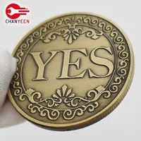 1pc Yes No Coin 3D Embossed Flipping Challenge Coin Decision Maker Lucky Diameter 40mm Commemorative Coins Collection