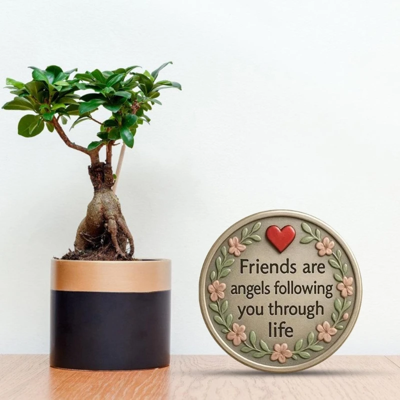 Compacts Blessing Coin For Friend Engraving With Uplifting Quote Perfect Gift For Birthdays Or Holidays Includes Support JOMD