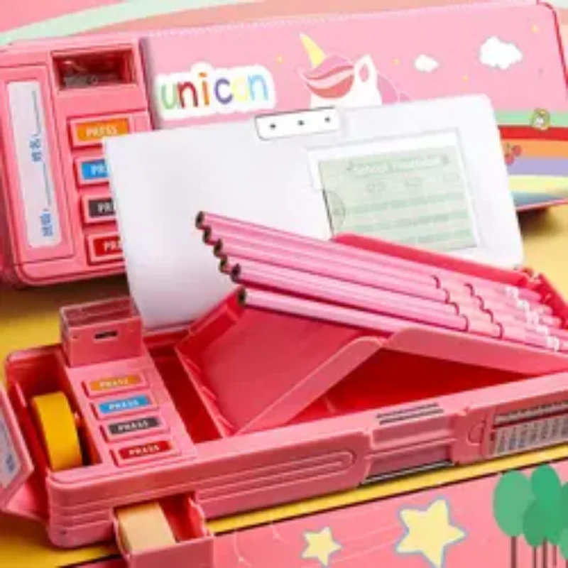 3Dcute pencil box School student stationery box bambini pencil storage box astuccio a tre strati di grande capacità