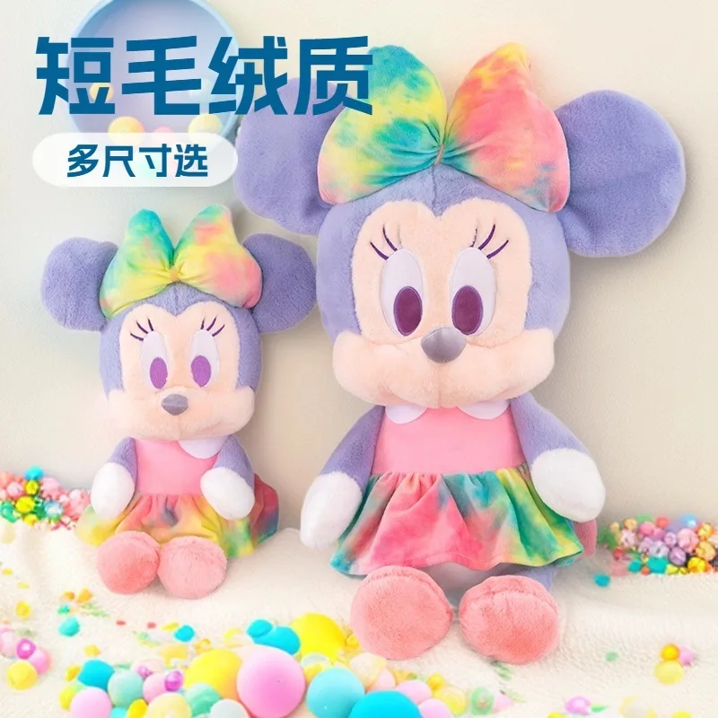 

New Disney Mickey Minnie Plush Doll Colorful Cartoon Couple Stuffed Toy Soft Pillow Kids Gift Birthday Present Room Decoration