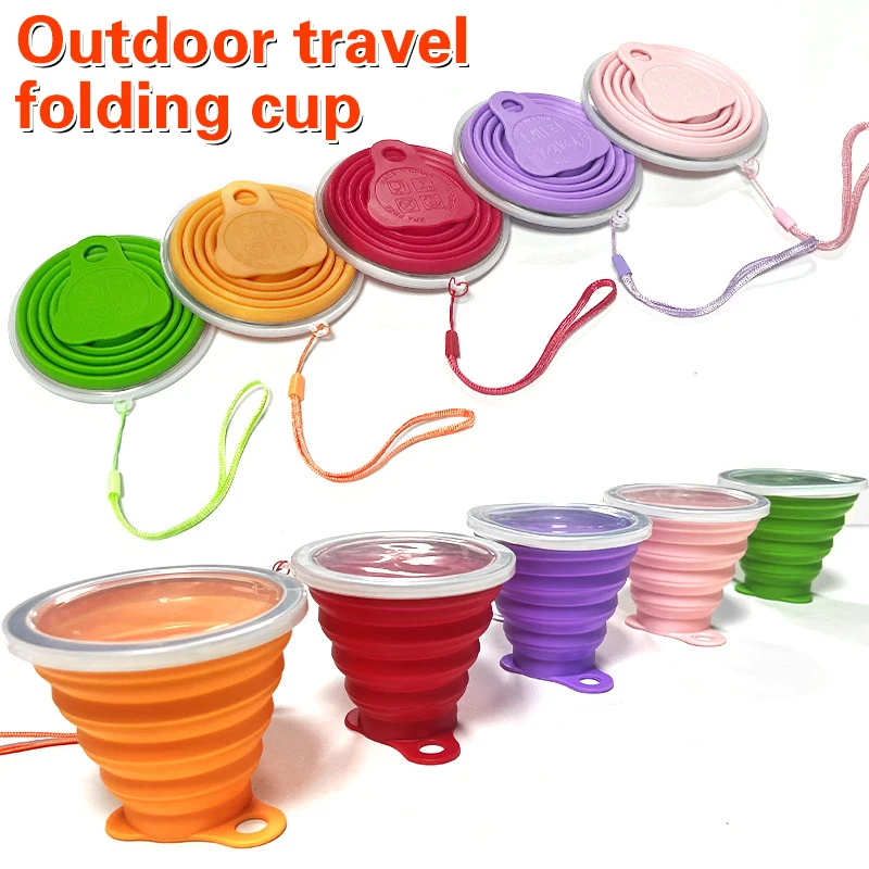 180ml Folding Cup Food Grade Retractable Silicone Folding Cup Portable Portable Cup Outdoor Leisure Can Carry Coffee Cups