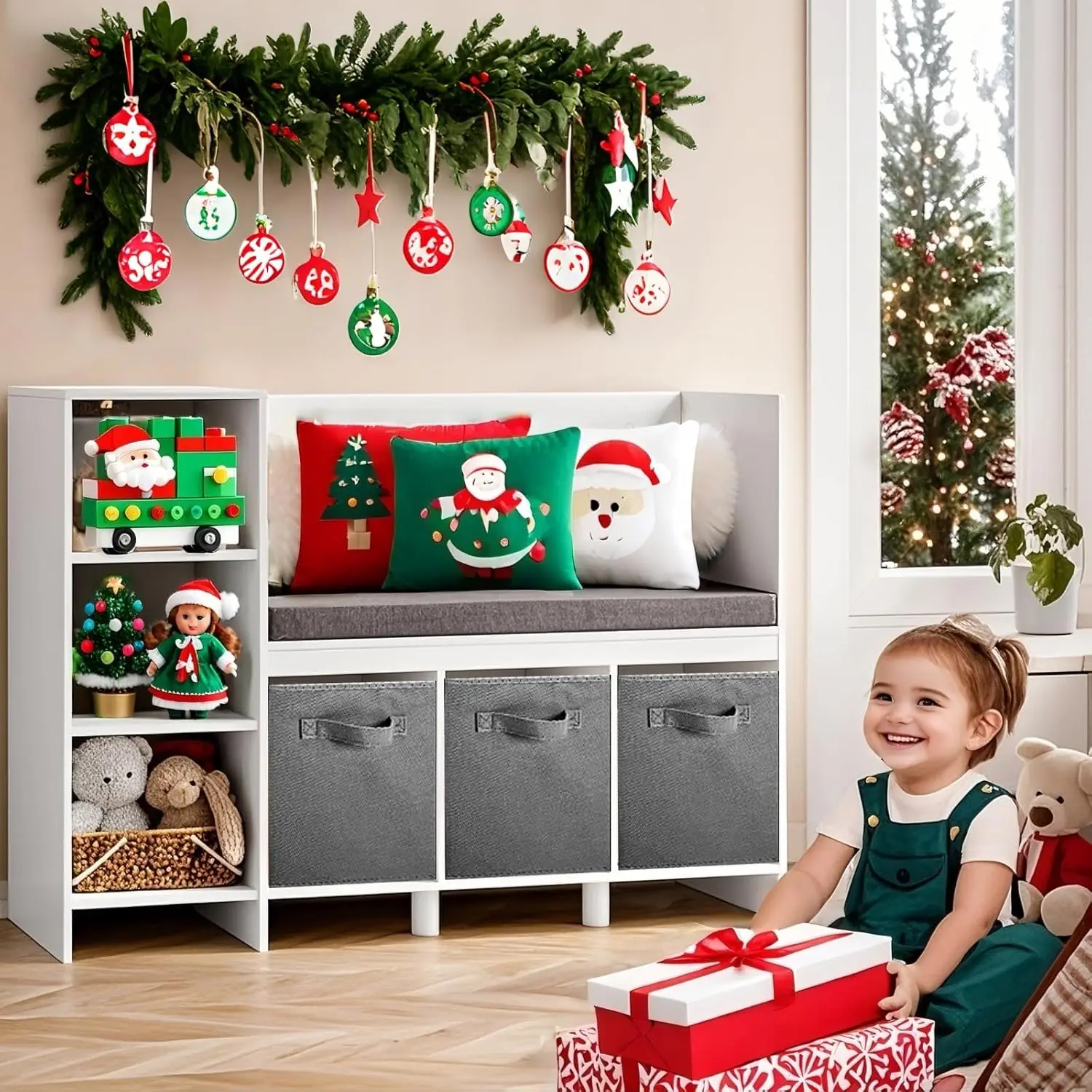 صناديق تخزين من القماش، 5 عبوات من مكعبات تخزين متينة ملونة ممتعة مع مقابض، سلال مكعبة قابلة للطي، منظمة متعددة الألوان #1