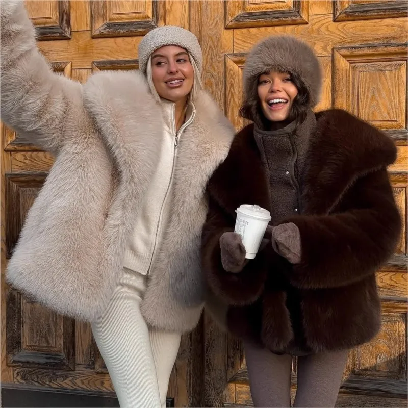 Mixed fur coat women's padded cotton and fleece overcoat loose