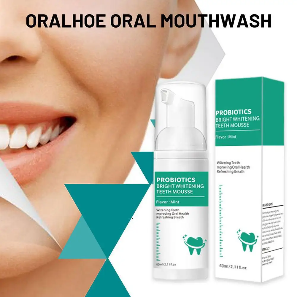 Mousse Creme Dental para Clareamento Dental, Removendo Mancha Oral Amarela, Cuidado Dental, Produto de Limpeza, 60ml, K1j6