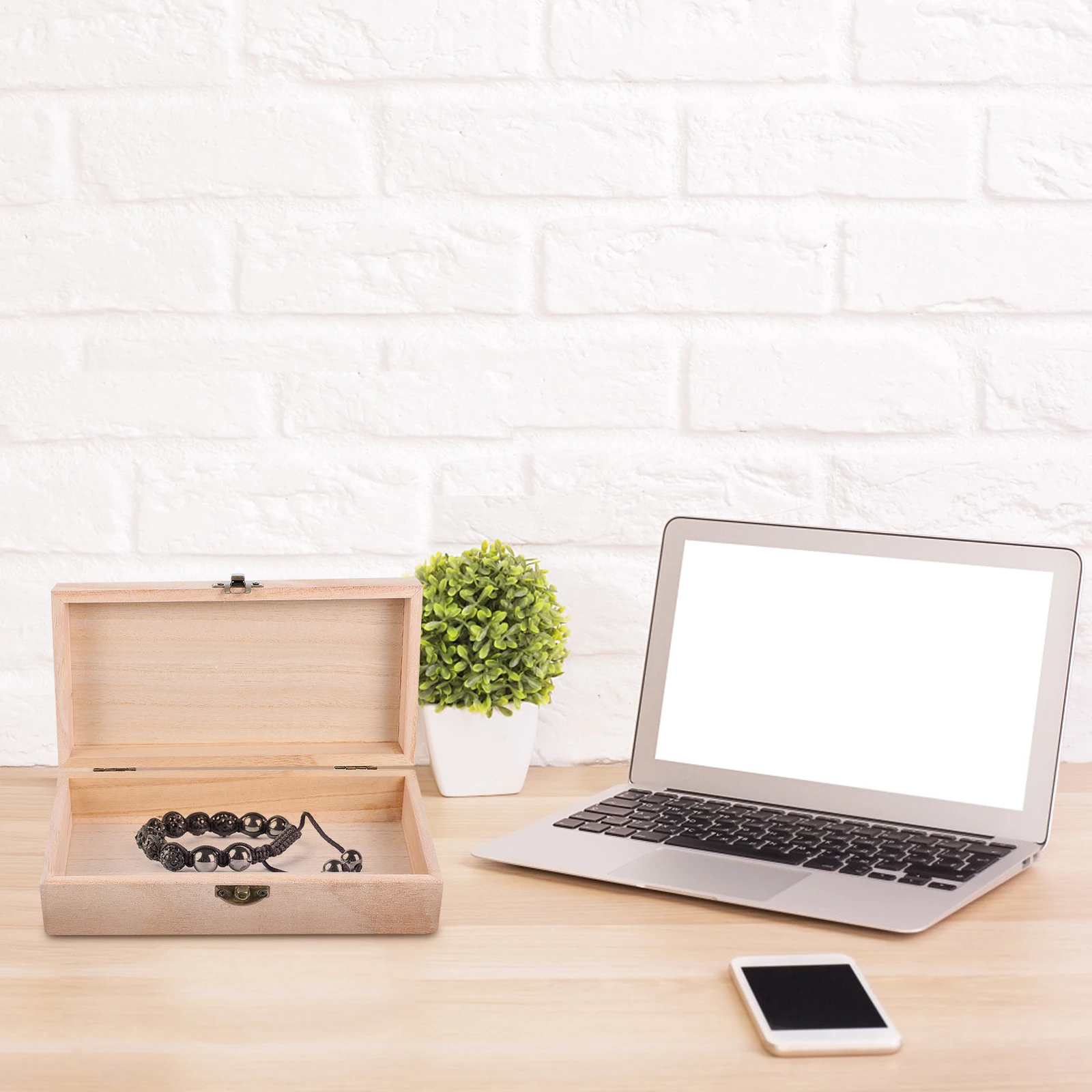 

2pcs Oblong Wooden Storage Boxes Set Vintage Natural Wood Gift Packing Box For Jewelry Small Items Organizer Decorative Holder