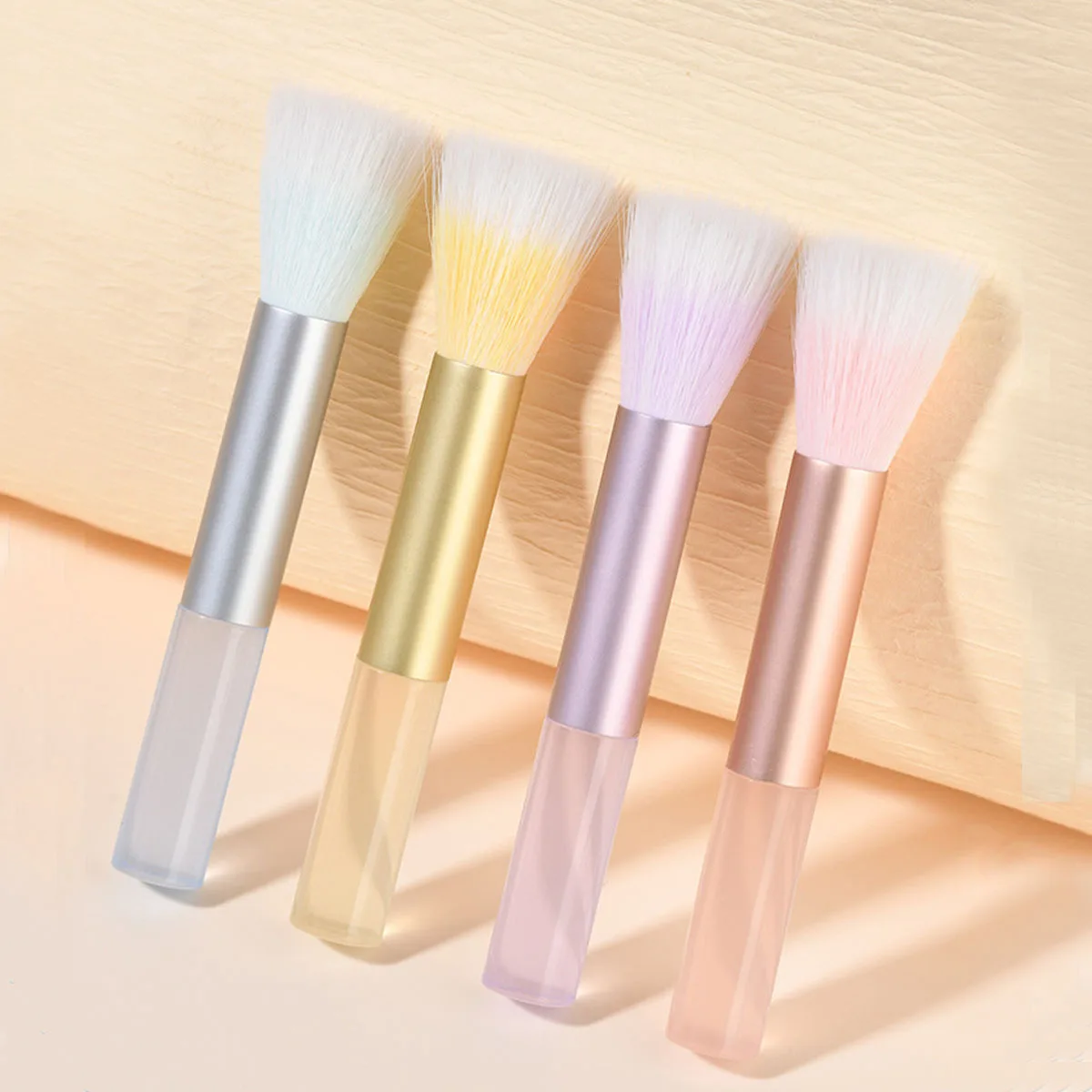 Pinceau à Blush, pinceau de pointillé, pinceau de pointillage à manche en plastique translucide, pinceau de mélange de couleur gelée, pinceau de surbrillance