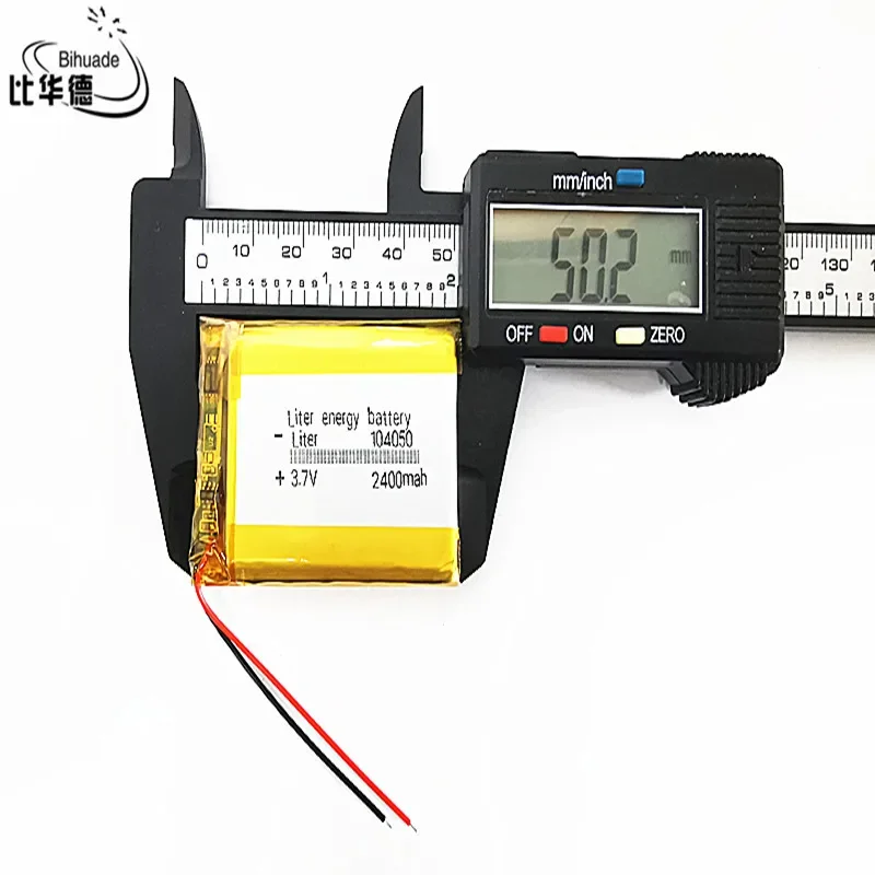 3,7 V, 2400mAH 104050   Bateria de íon de lítio/li-ion de polímero para cortinas inteligentes GPS LED luz controle remoto célula recarregável