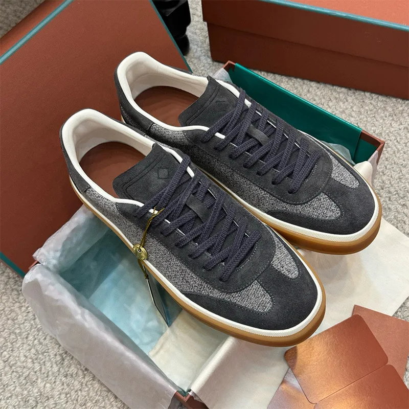 

2025 New LP Trainer Shoes, Genuine Leather Lace-Up Round-Toe Flat, Unisex Stylish Casual White Sneakers, Sports Style