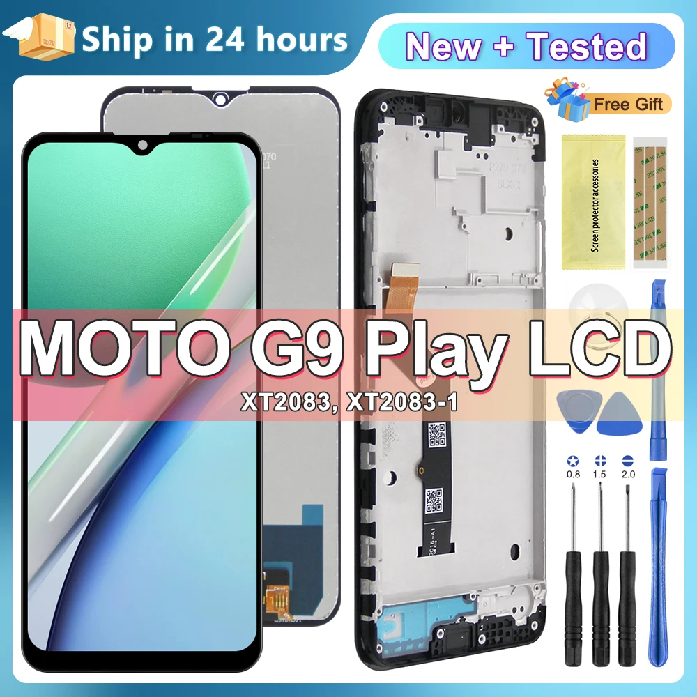 Lcd Screen for Motorola Moto G9 Play XT2083 XT2083-1 Lcd Display Touch Screen Digitizer with Frame Assembly for Moto G9 Play