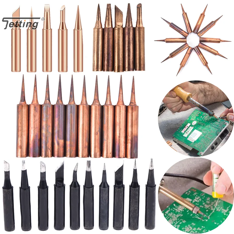 5Pcs/lot Copper Black Lead-Free Soldering Iron Tip 900M-T-I 900M-T-IS 900M-T-K Welding Solder Station Iron Tips Replacement