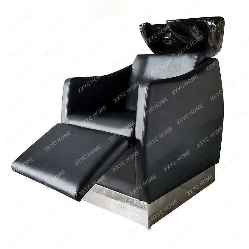 

Shampoo bed Barber shop Hair salon Special seated semi-lying punch bed Beauty salon Hair shop Stainless steel flush bed