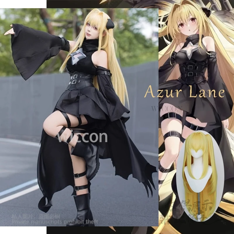 

Anime Game Azur Lane Darkness Cosplay Costume To Love-Ru Full Set Performance Suit Wigs Costume Halloween Carnival Party S-3XL