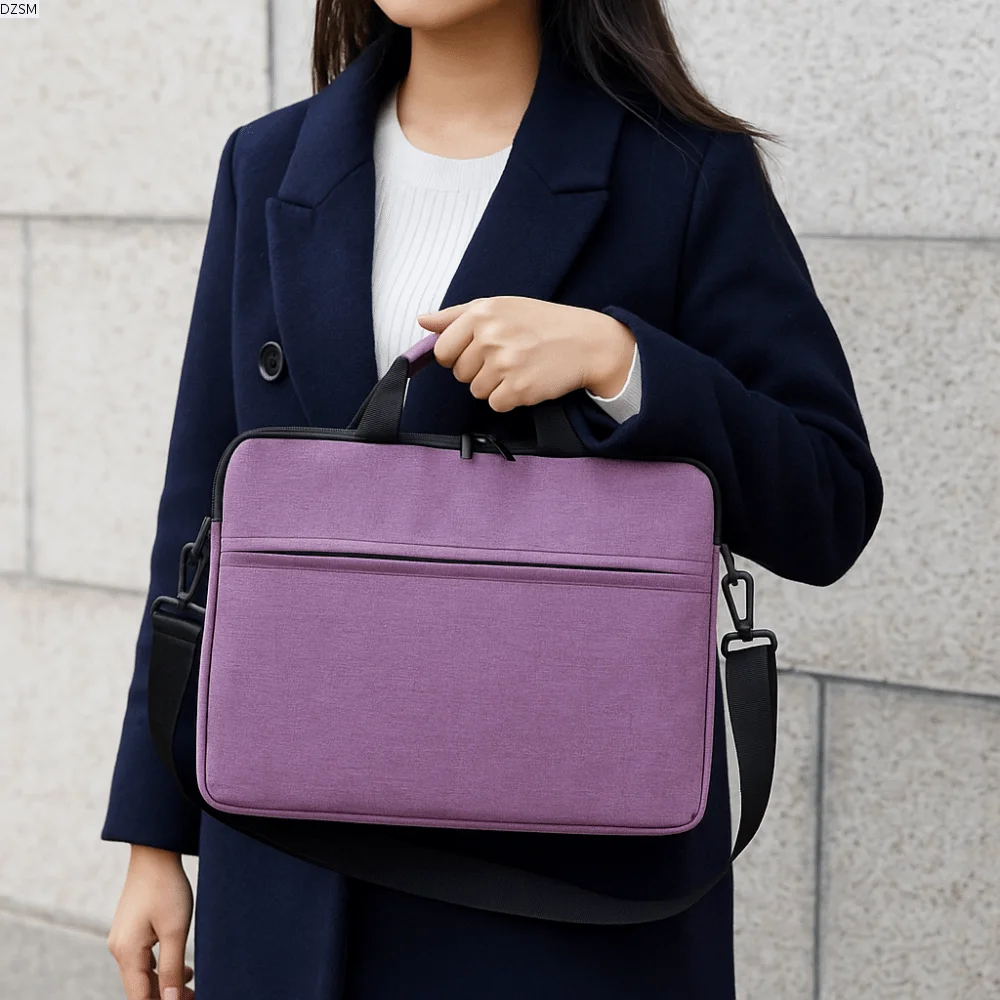 

Ultra Thin Laptop Handbag for 13-14inch High-capacity Laptop Sleeve Case with Shoulder Strap Waterproof Computer Storage Bag