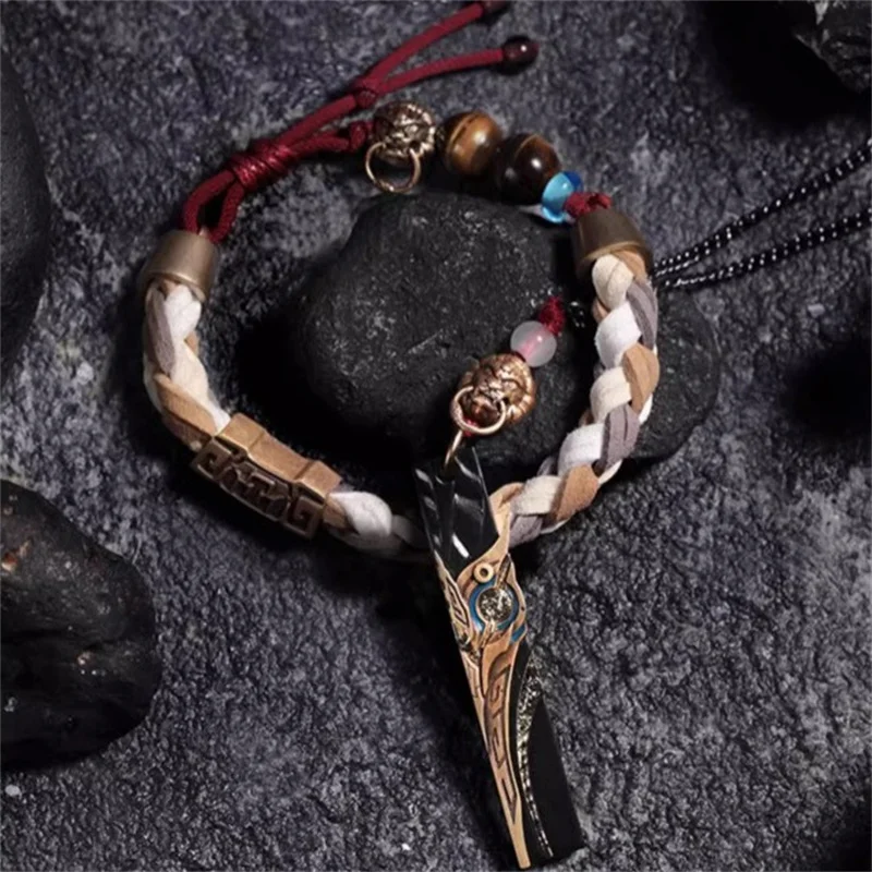 

Honkai Star Rail Jing Yuan Necklace Bracelet Cosplay Costume Unisex Pendant Choker Rope Adjustable Bracelet Jewelry Accessories