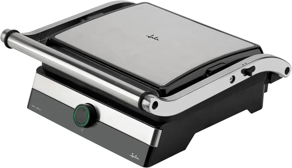 Parrilla Electrica y Grill con placas rayadas antiadherentes de 29 x 23,6 cm. 2000 W. Cocina todo tipo de alimen