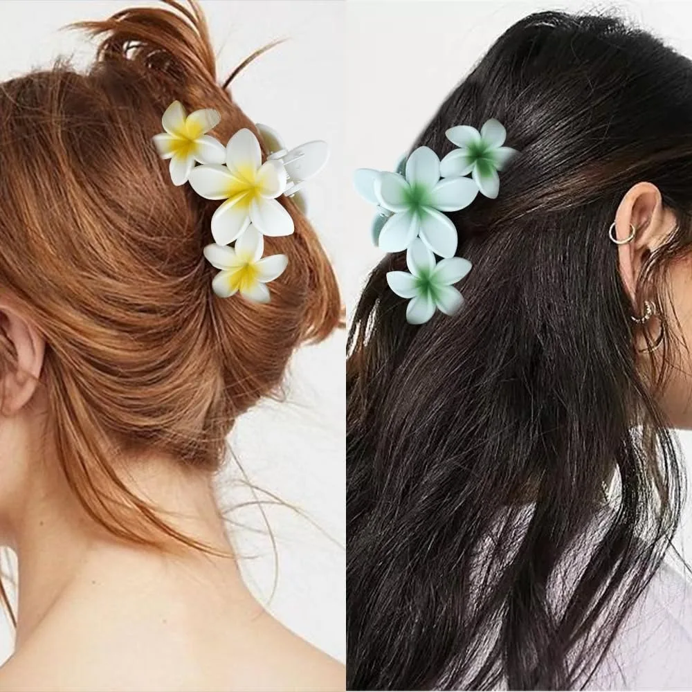 Exaggerate Flower Hair Claw Clip New Large Plastic/Resin Cute Hair Clip Accessories Elegant Egg Flower Hairpin Girls