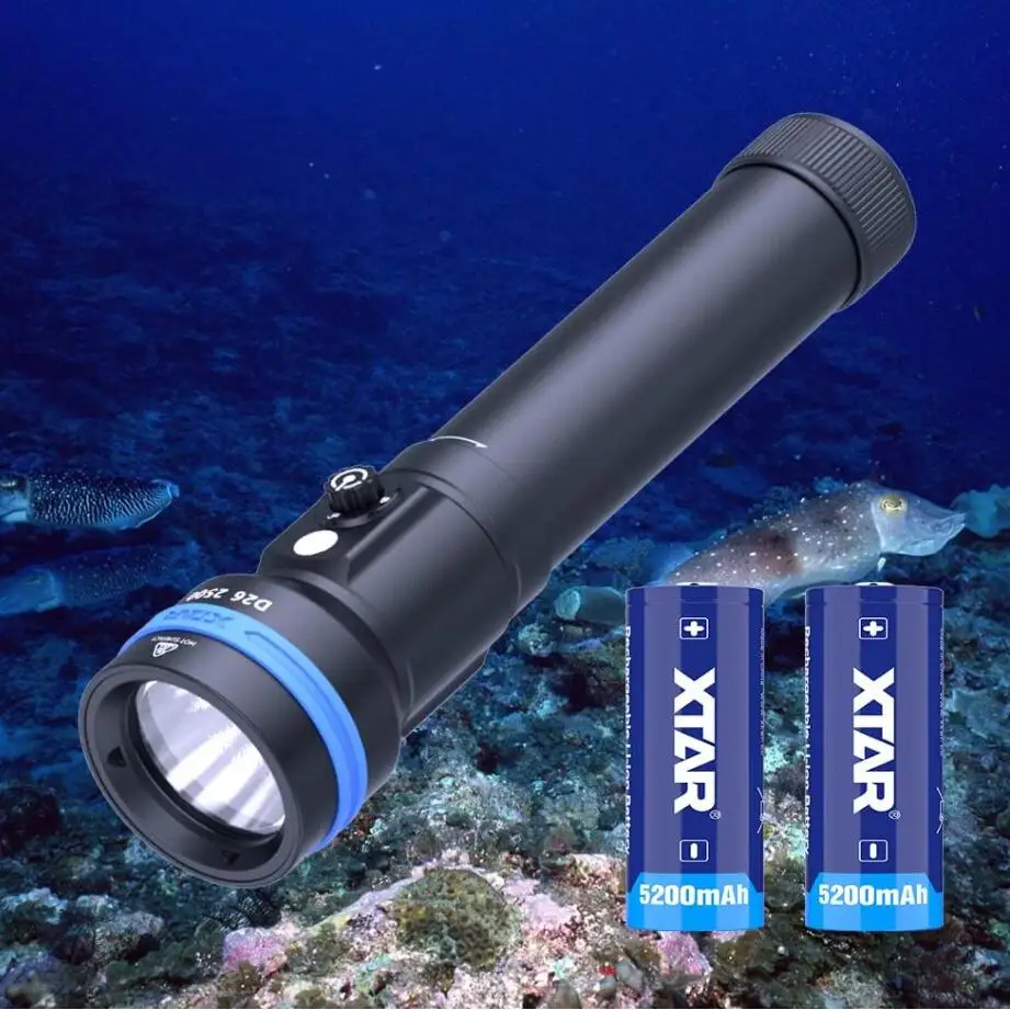 XTAR D26 2500 фонарик для дайвинга 2500 люмен фонарь для подводного плавания водонепроницаемый магнитный переключатель подводный фонарь 100-метровая глубина для дайвинга XTAR D26 2500 фонарик для дайвинга 2500 люмен фонарь для подводного плавания водонепроницаемый магнитный переключатель подводный фонарь 100-метровая глубина для дайвинга
