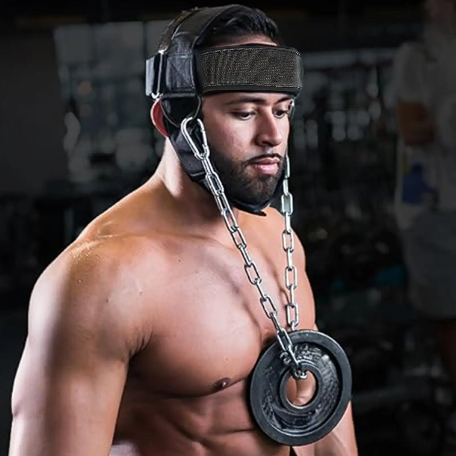 حزام الرأس الرياضي لتدريب الرقبة، حزام منشئ العضلات، جهاز تقوية الرقبة في صالة الألعاب الرياضية المنزلية، أداة مساعدة قابلة للتعديل #5