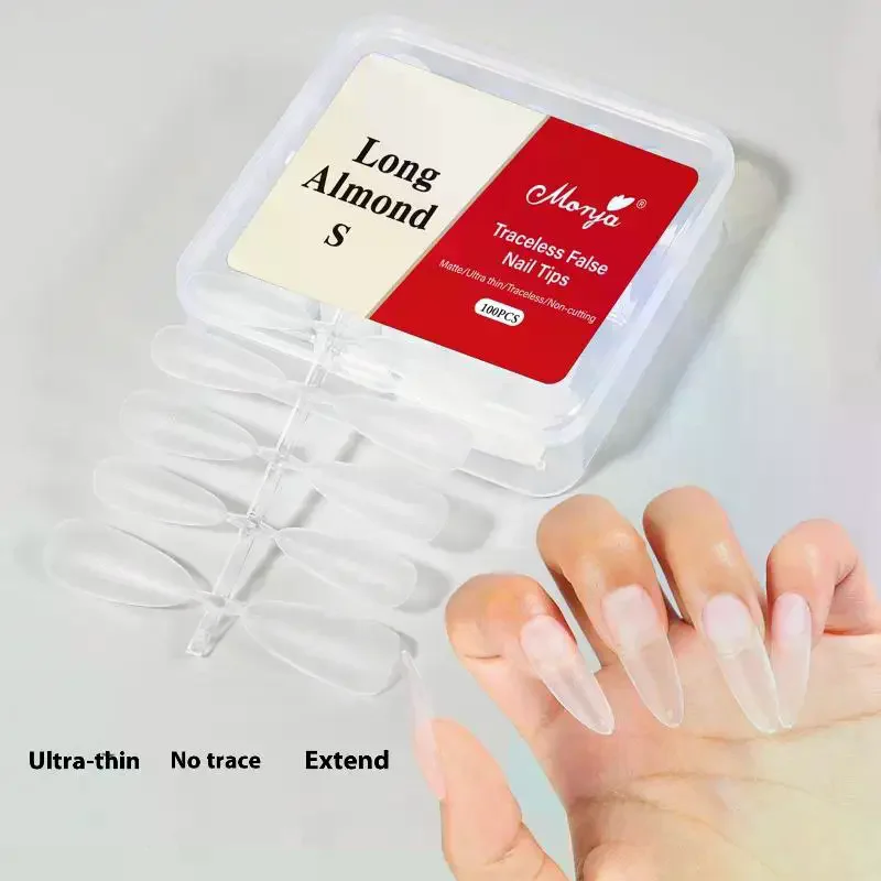 100Pcs/box Fake Nails NO Polishing No Trace Demal Press On False Thin Nail Tips For Extension Home DIY