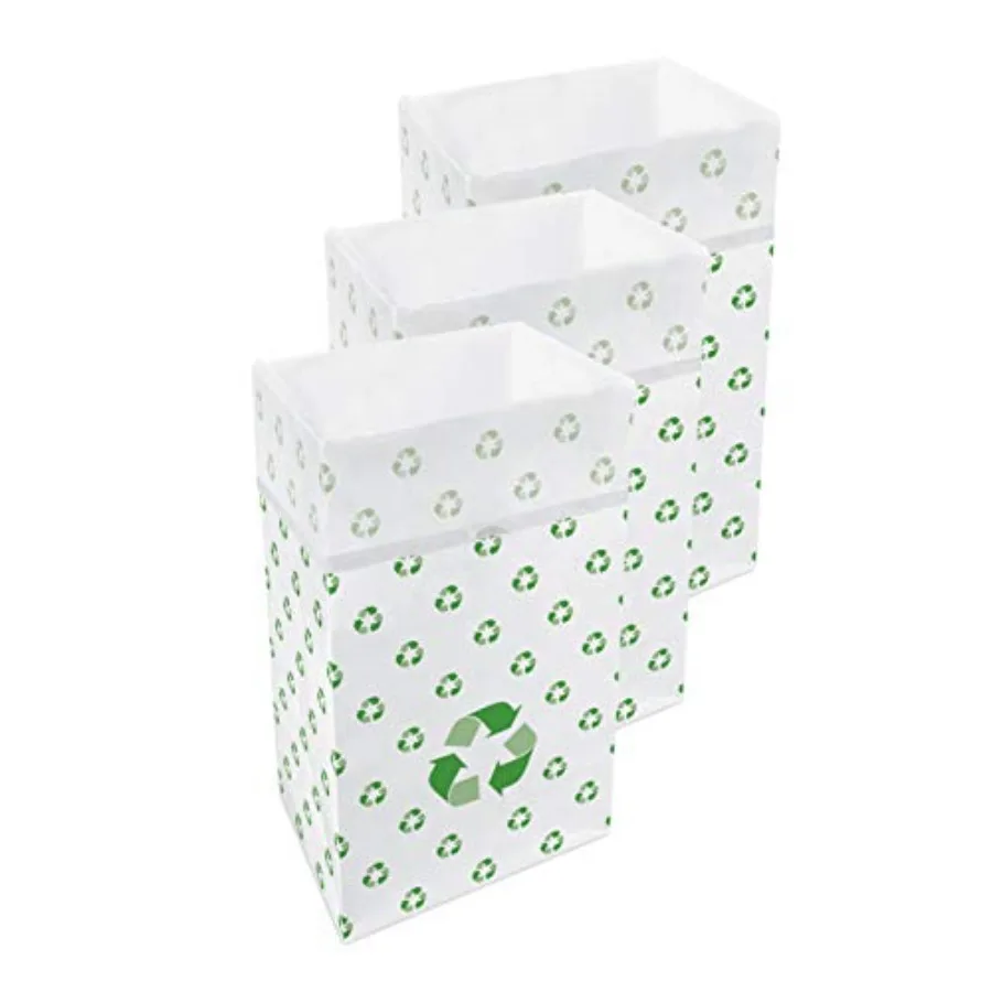 

30 Gallon Disposable Pop-Up Trash Cans 3-Pack with Fitted Bags Foldable Garbage and Recycling Bins for Parties Events and Kitch