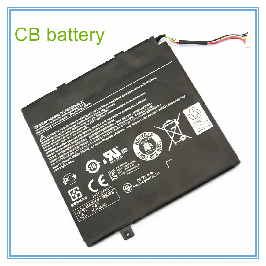 

New AP14A8M Laptop Battery For Tab 10 A3-A20 A3-A20FHD SW5-011 SW5-012 AP14A4M 3.8V 5910mAh